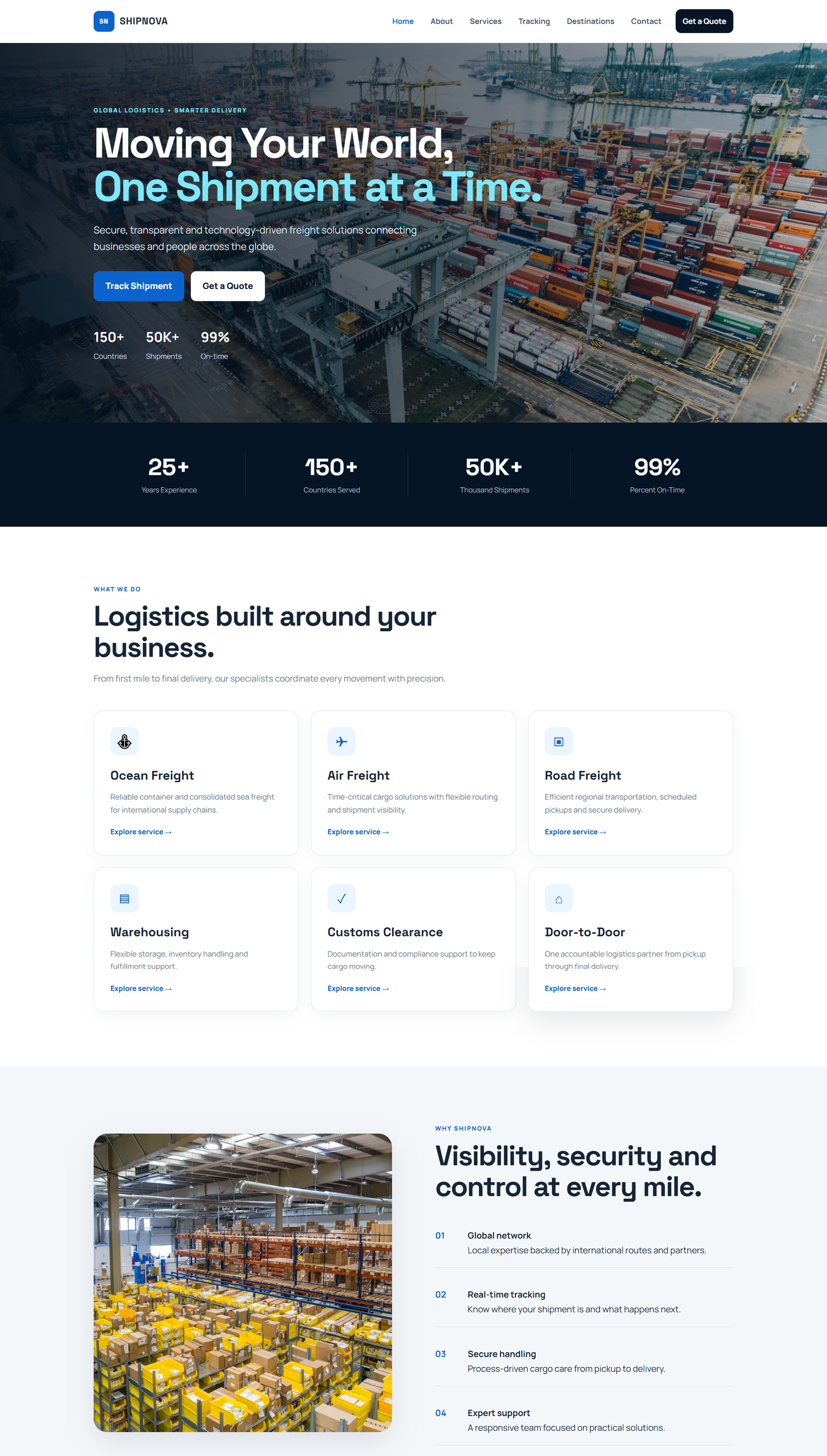 Shipping Company website designed by WILLNOVA TECH